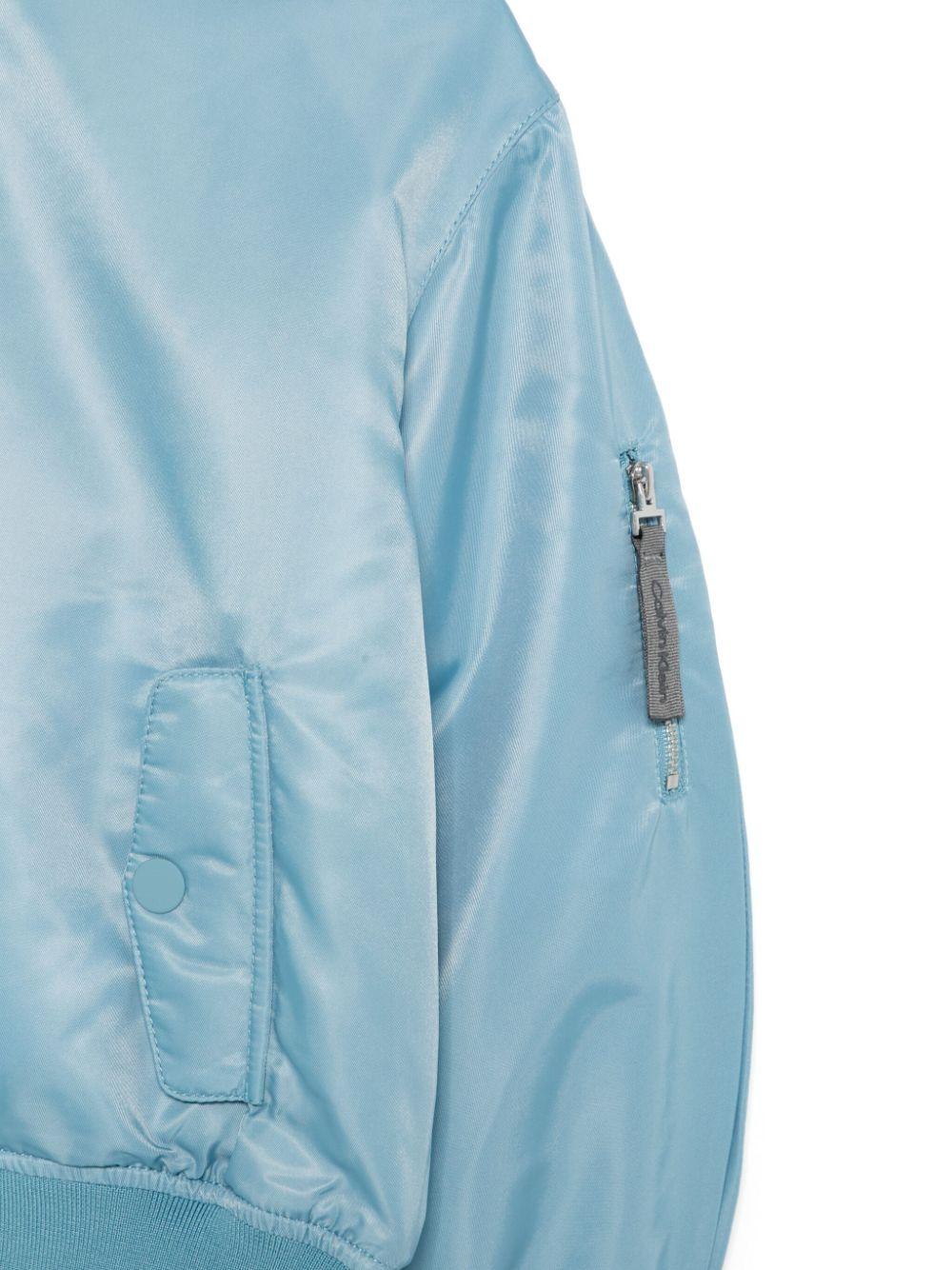 Bomber imbottito per bambino Calvin Klein Kids blu con tasca con zip IB0IB02254 CZC CALVIN KLEIN KIDS 