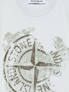 T-shirt con stampa per bambino Stone Island Junior azzurro con girocollo K1S162100010S0128 V0041 STONE ISLAND JUNIOR 