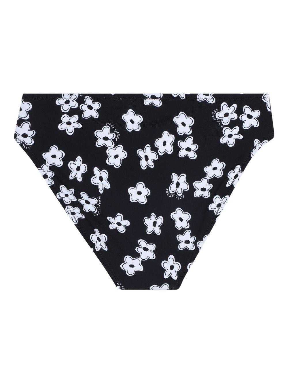 Set due pezzi bikini per bambina The Marc Jacobs Kids nero con stampa fiori W60758 09B THE MARC JACOBS KIDS 