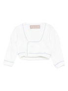 Cardigan per neonata La Stupenderia bianco con finiture a contrasto 1WBSC01 800-804 LA STUPENDERIA 