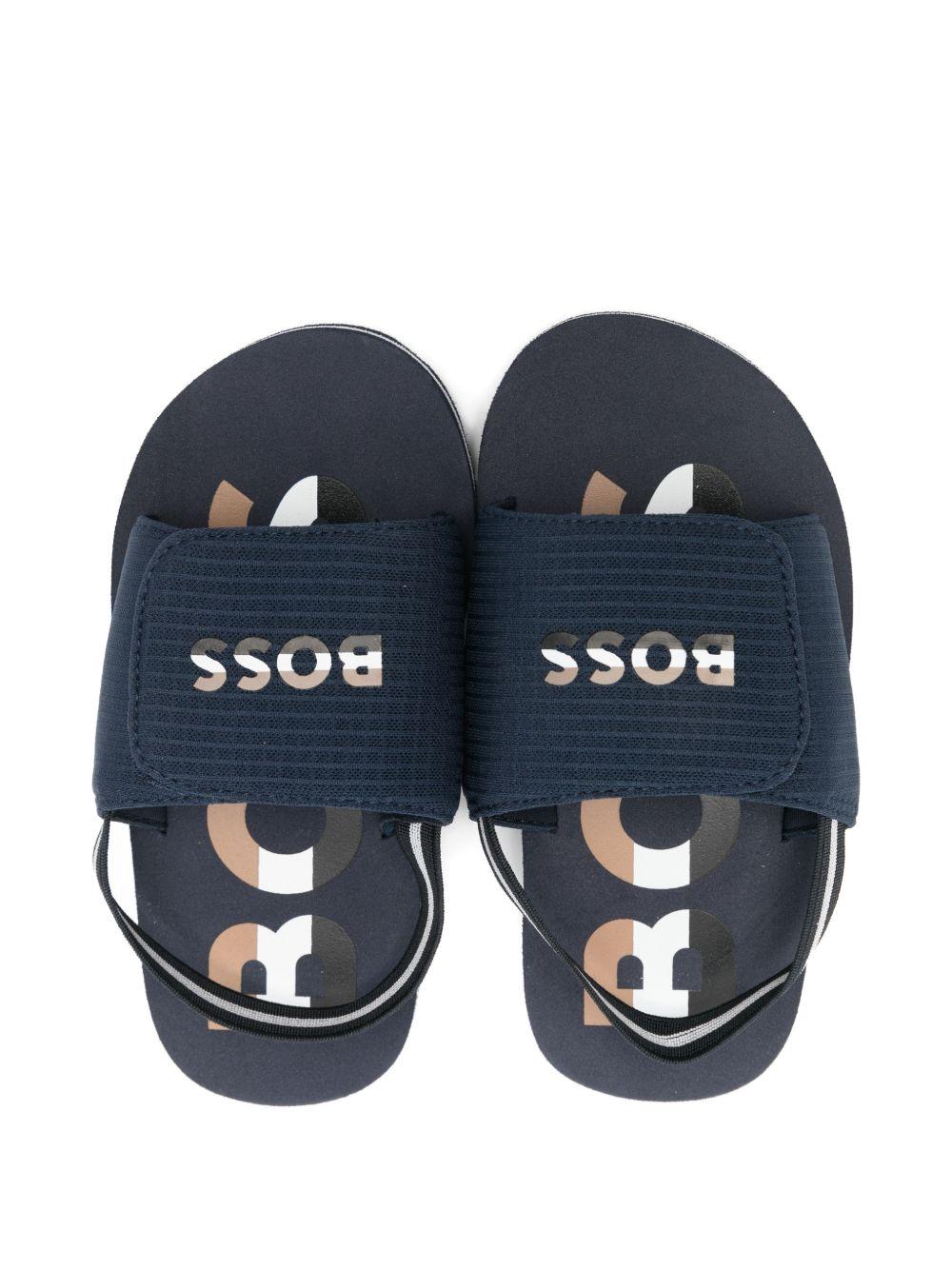 Sandali per bambino Boss Kids blu con dettaglio logo J53242 849 BOSS KIDS 