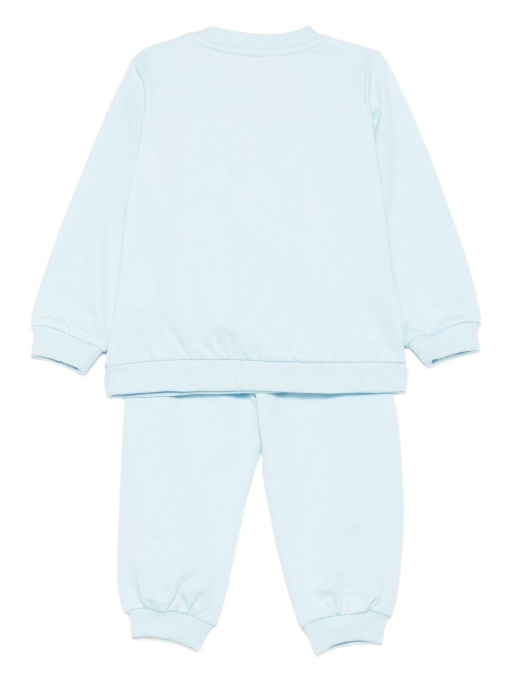 Tuta sportiva per neonato Moschino Kids azzurro con stampa Teddy Bear MMK05ELCA40 40304 MOSCHINO KIDS 