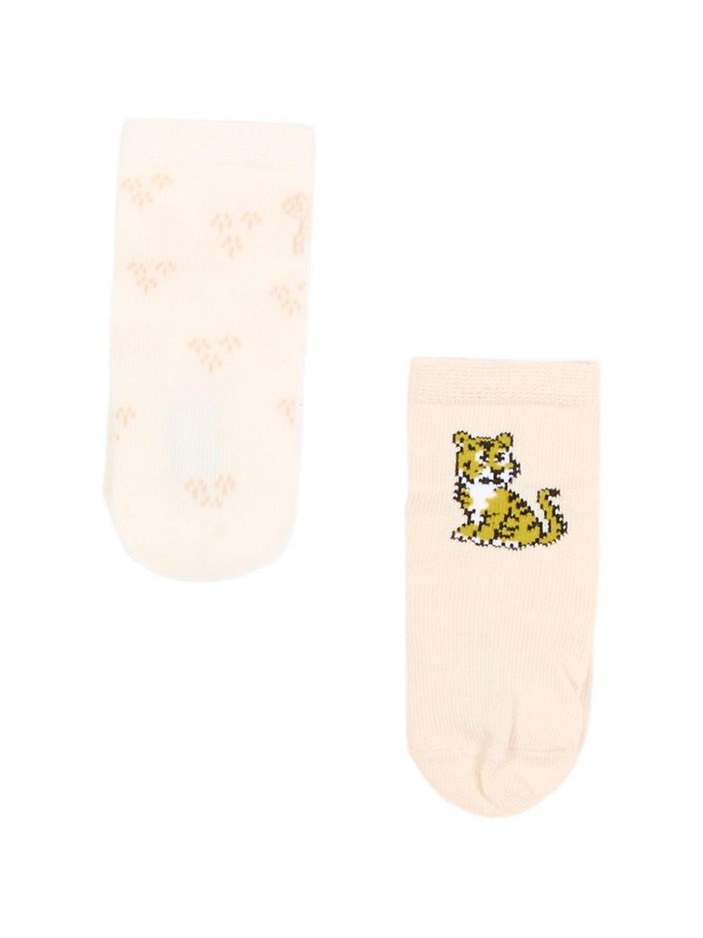 Calzini per neonata Kenzo Kids rosa con stampa tigre (2 pezzi) K61824 C21 KENZO KIDS 