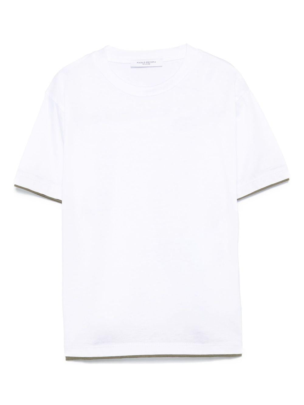 T-shirt per bambino Paolo Pecora Kids bianco con design a strati PP3912 B-VE PAOLO PECORA KIDS 