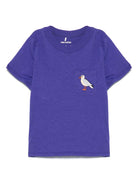 T-shirt per bambina Mini Rodini viola con tasca applicata sul petto 2522013645 PURPLE MINI RODINI 