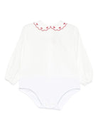 Tutina per neonata La Stupenderia bianca con colletto con dettagli rossi 1TBBD04 B01RED LA STUPENDERIA 