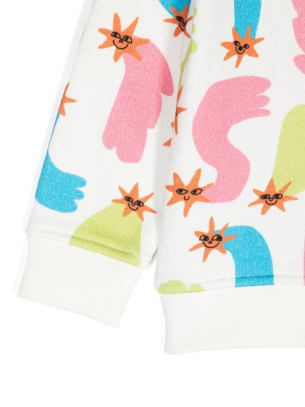 Felpa per neonata Stella McCartney Kids bianco con stampa logo TV4030 Z2231 101MC STELLA McCARTNEY KIDS 
