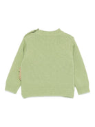 Maglione per neonati Il Gufo verde con applicazione riccio sul fianco A25GMA0021EM220 517 IL GUFO 