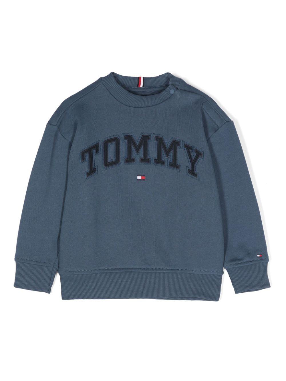 Felpa con ricamo per neonato Tommy Hilfiger Junior blu con girocollo KB0KB09119NB DBZ TOMMY HILFIGER JUNIOR 