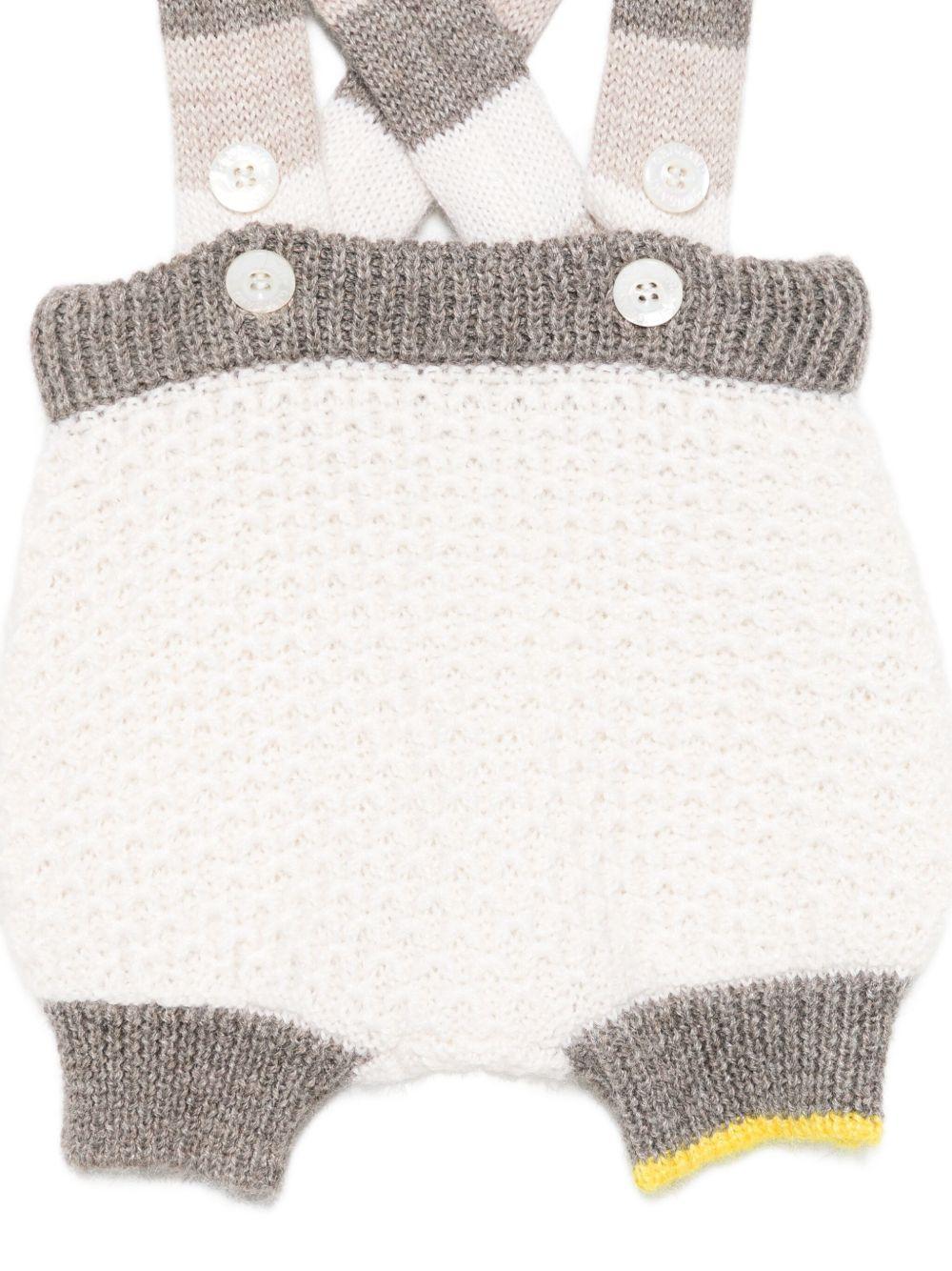 Shorts per neonato Gensami Kids bianco con bretelle SUSP-APE-WP WHITE/GREY GENSAMI 