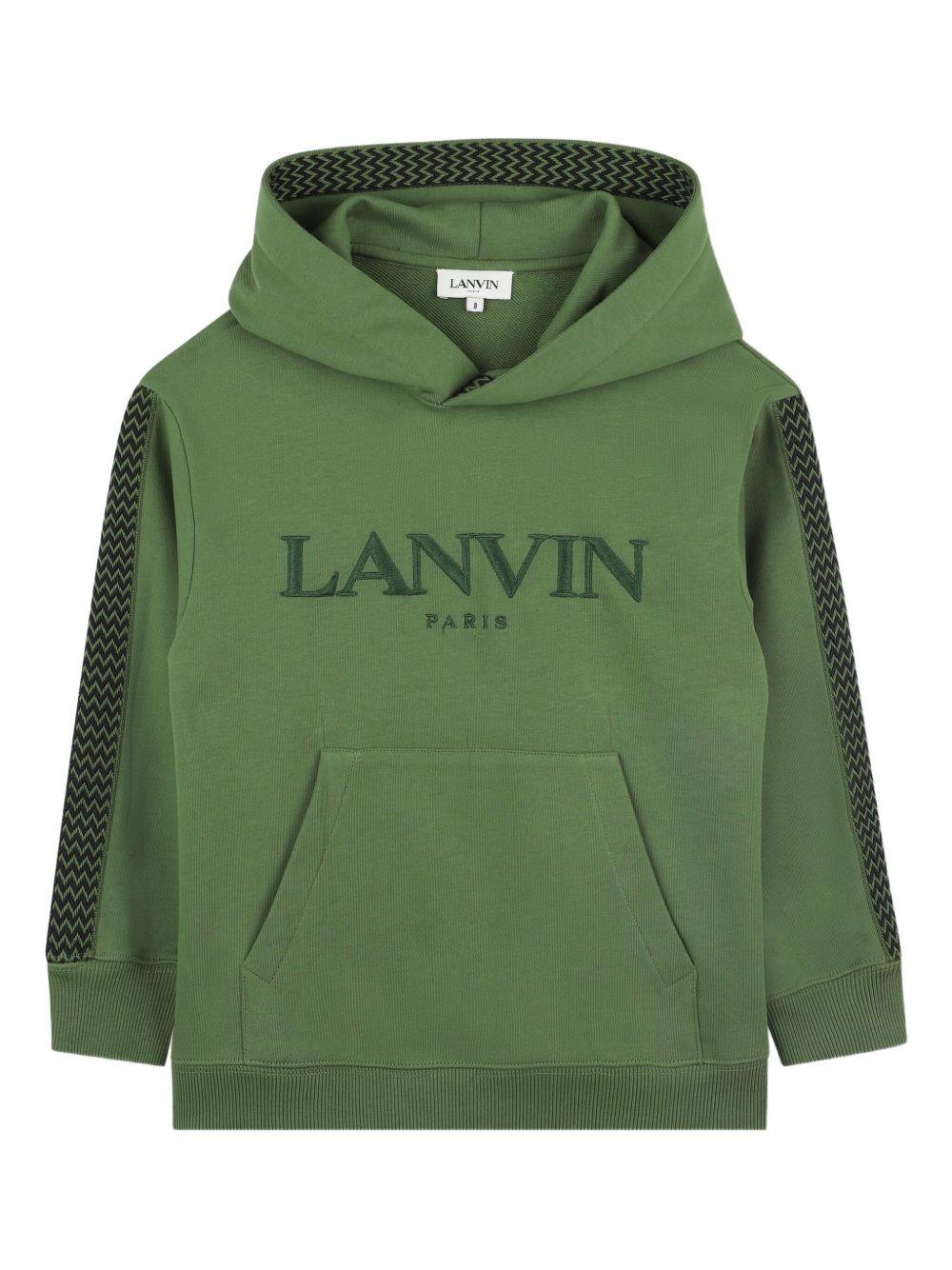 Felpa per bambino Lanvin Enfant verde con logo sul davanti N30295 625 LANVIN 