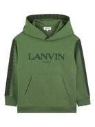Felpa per bambino Lanvin Enfant verde con logo sul davanti N30295 625 LANVIN 