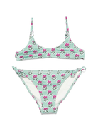 Set bikini per bambina MC2 Saint Barth Kids Paloma Jr verde con stampa con fiori all-over PALO002 01251H MC2 ST. BARTH KIDS 