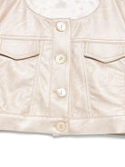 Giacca per bambina Colorichiari beige modello crop senza colletto FJ808178 3839 21 COLORICHIARI 