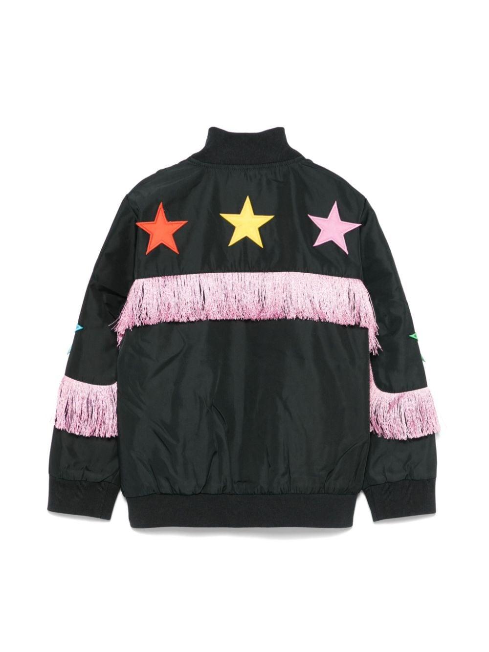 Giacca nera per bambina con frange Stella McCartney Kids TV2B57 Z2327 930 STELLA McCARTNEY KIDS 