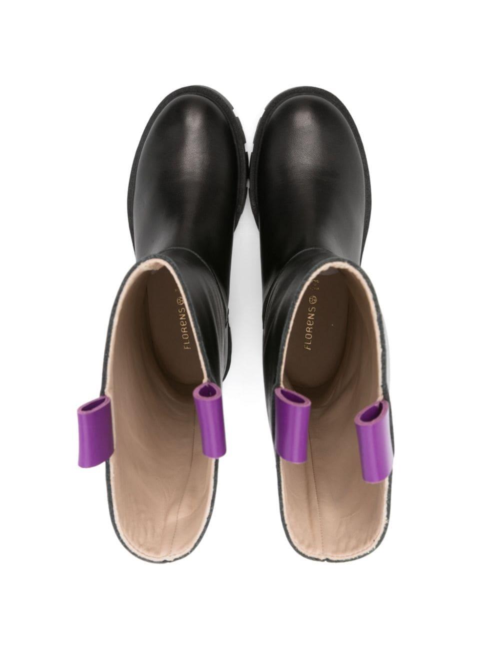 Stivali per bambina Florens nero con doppia linguetta viola F8556 32M FLORENS 