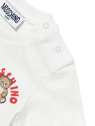T-shirt per neonati Moschino Kids bianca con logo sul davanti MZM047LAA01 10063 MOSCHINO KIDS 