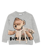 Maglione per bambino Burberry Kids grigio con orso Thomas 8109458 A1373 BURBERRY KIDS 