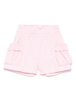 Monnalisa pink shorts for newborns with ruffled trim
