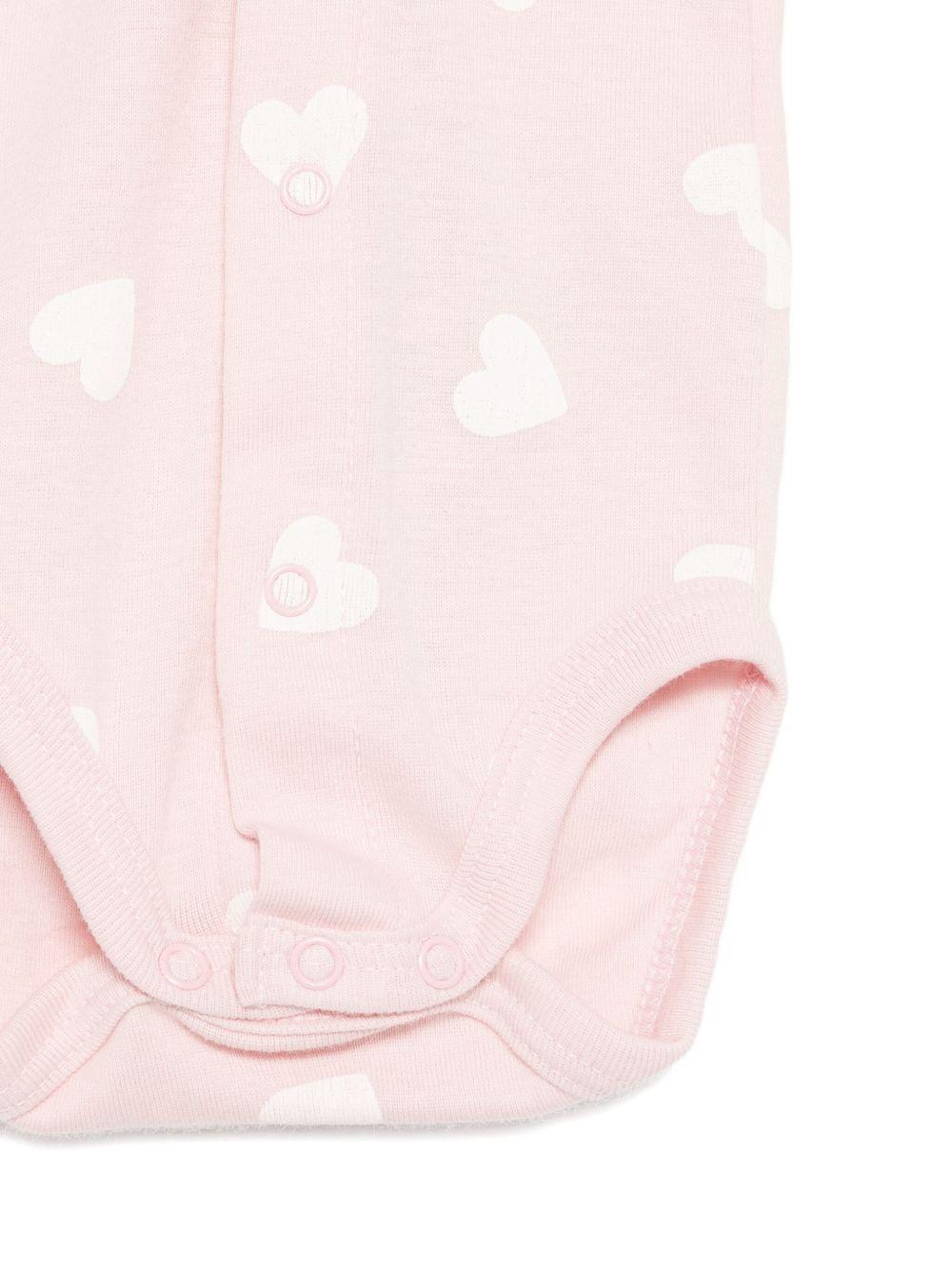 Set tutina e cardigan per neonata Petit Bateau rosa con motivo a cuori A0EKX 01 PETIT BATEAU 