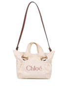 Borsa tote per bambina Chloé Kids beige con logo ricamato sul davanti C20872 148 CHLOE' KIDS 