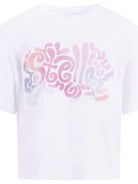 T-shirt per bambina Stella McCartney Kids bianca con stampa grafica sul davanti TY8A91 Z0434 100 STELLA McCARTNEY KIDS 