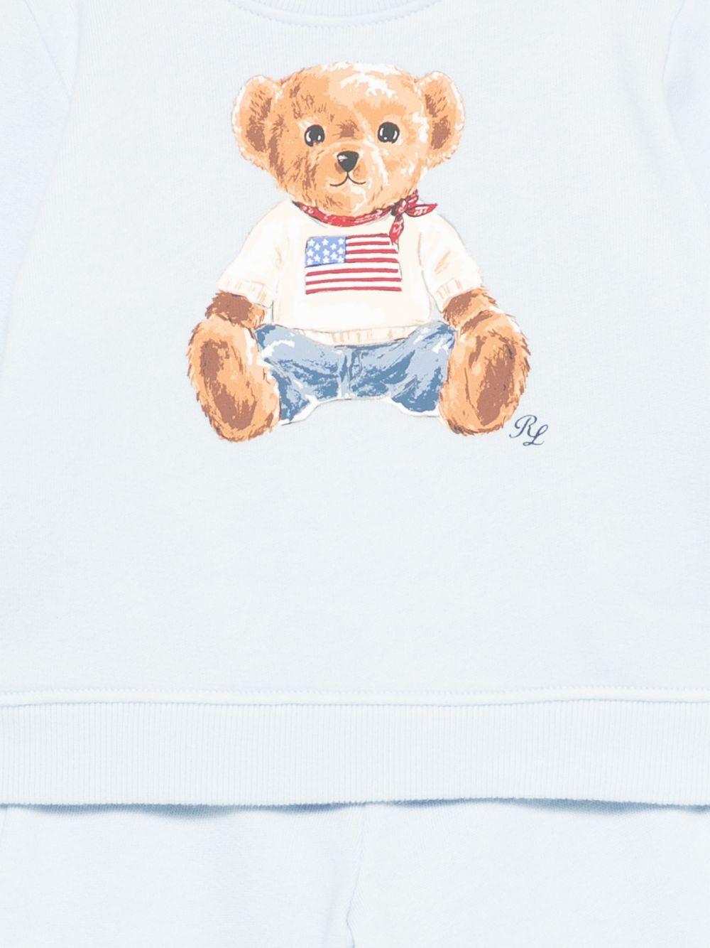 Set di maglia e pantaloni per neonata Polo Ralph Lauren Kids azzurri con stampa grafica Teddy 320P02078 001 Ralph Lauren kids 