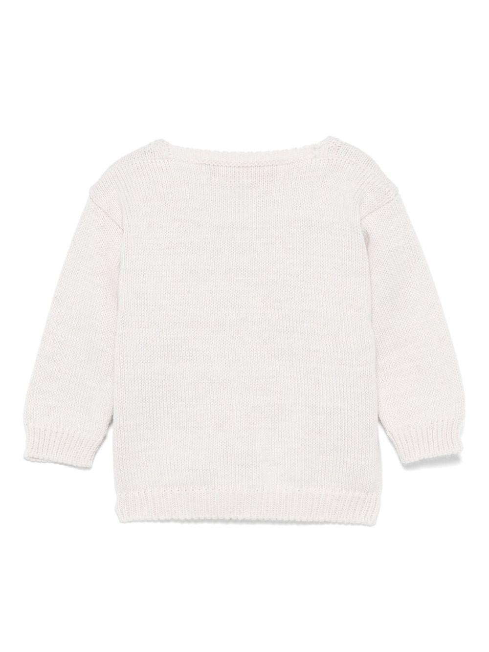 Cardigan per neonata La Stupenderia beige in cotone con tasca applicata sul petto SCCR71825 R49 LA STUPENDERIA 