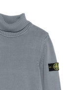 Maglione per bambino Stone Island Junior grigio con applicazione con logo K2S165100018S01A2 V0064 STONE ISLAND JUNIOR 