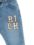 Jeans per neonato John Richmond Junior in denim con stampa RIP25047JE DENIM BLUE MEDIUM JOHN RICHMOND JUNIOR 