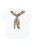 T-shirt per neonata Fendi Kids bianco con stampa foulard con monogramma BMI258 7AJ F0TU9 FENDI KIDS 