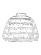 Giubbino per bambina Save The Duck Kids argento con patch con logo J31326G ICED21 10012 SAVE THE DUCK KIDS 