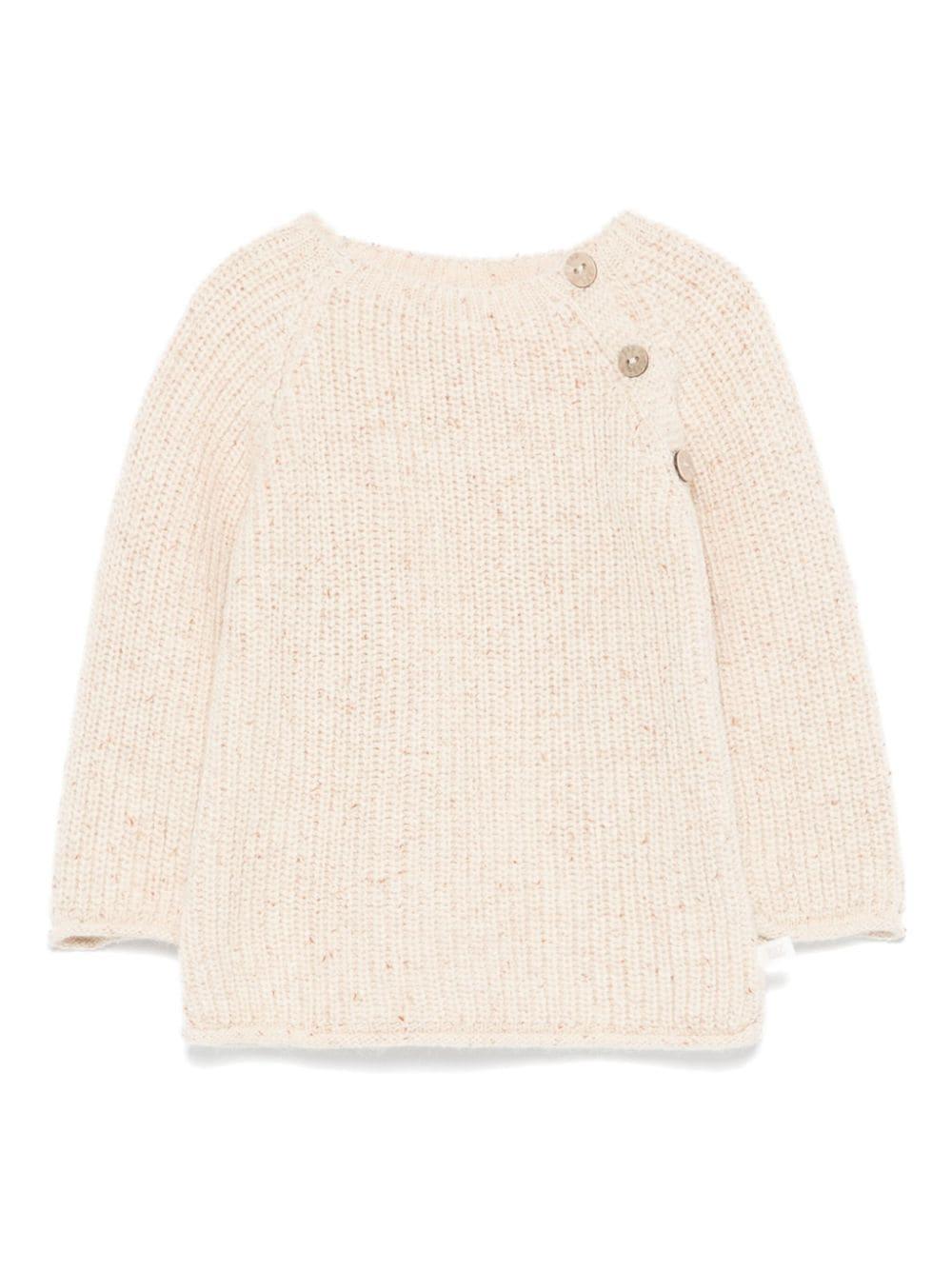 Maglione per neonati Paz Rodriguez beige con effetto mélange 003-131813 64 H89 PaZ RODRIGUEZ 