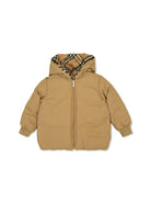 Bomber reversibile con cappuccio per bambino Burberry Kids beige con polsini elasticizzati 8092462 B9368 BURBERRY KIDS 