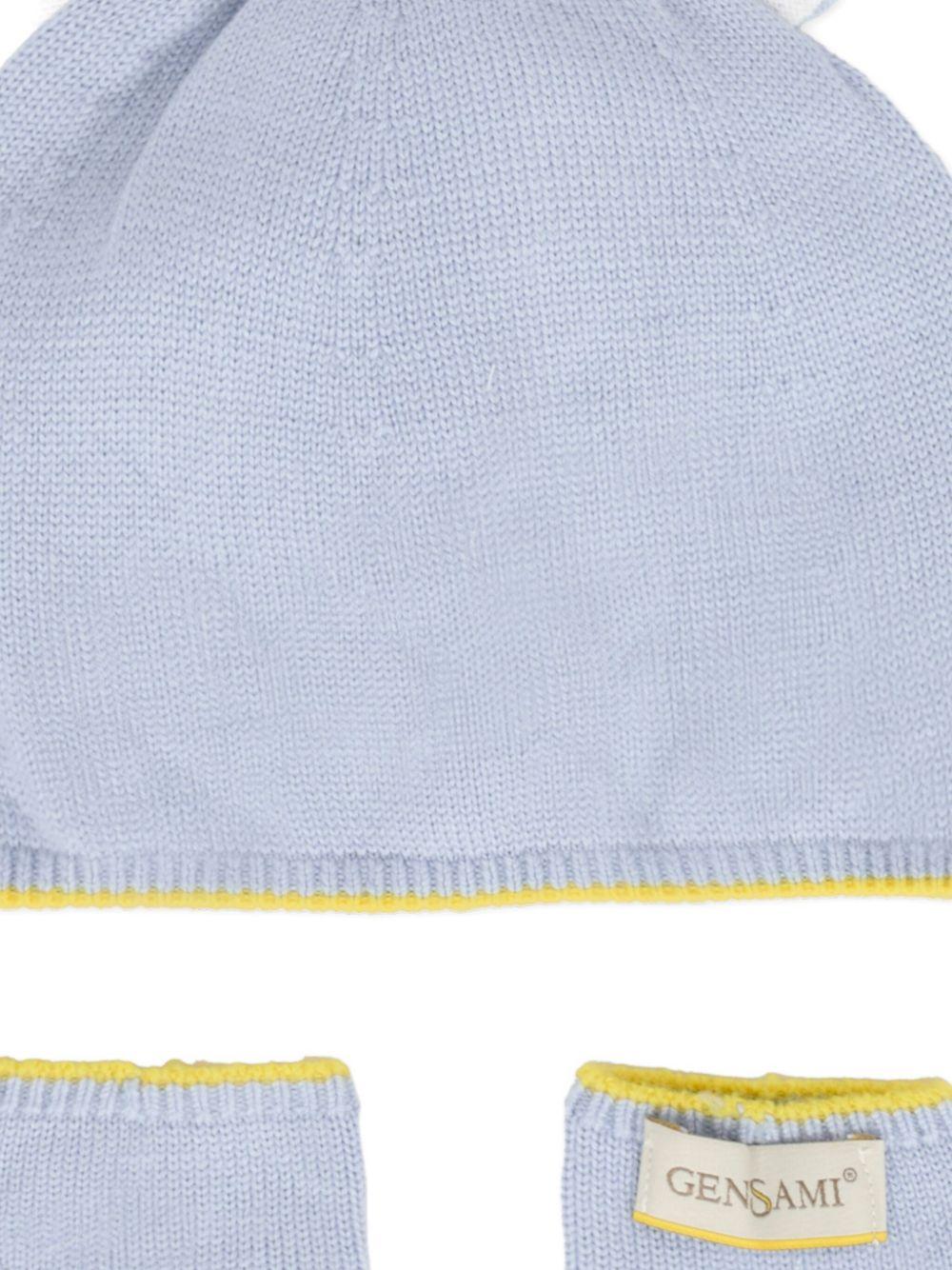 Berretto e calzini per neonati Gensami Kids azzurro con bordo a contrasto (2 pezzi) SET-ALP-WE SKY BLUE GENSAMI 