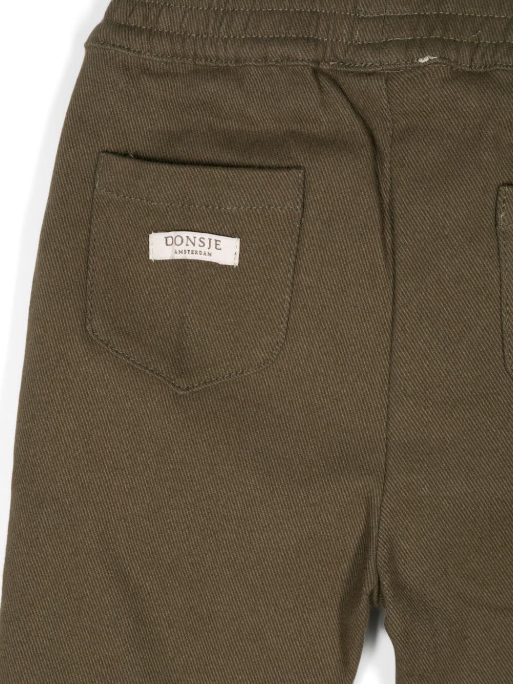 Pantalone verde militare per neonato con logo sul retro Donsje 4089500NB 00081 DONSJE 