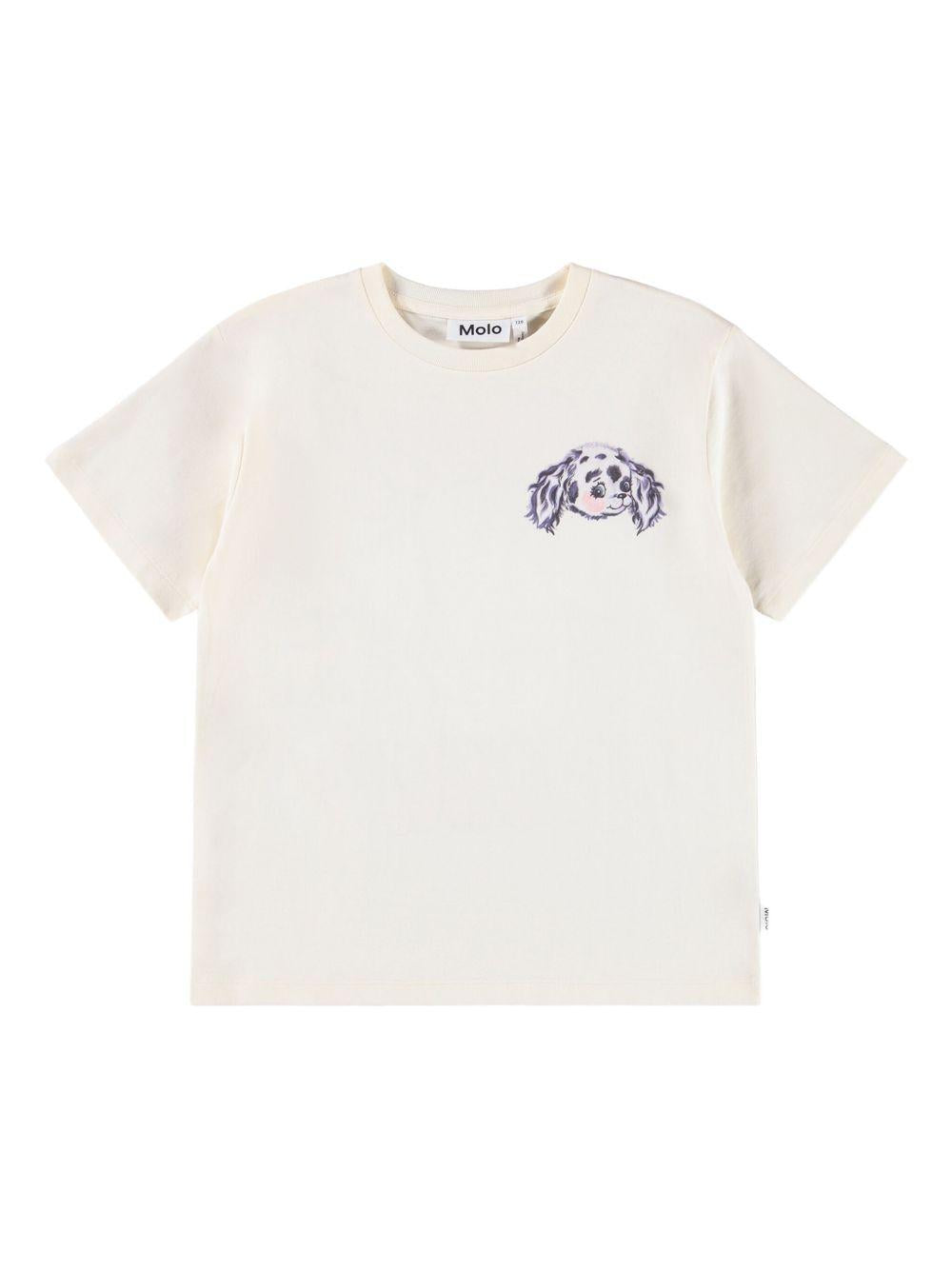T-shirt per bambino Molo Riley bianco con stampa sul davanti 2W25A204 5498 MOLO 