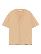 Cardigan a maglia fine per bambino Paolo Pecora Kids marrone con scollo a V PP3987 BEIGE PAOLO PECORA KIDS 