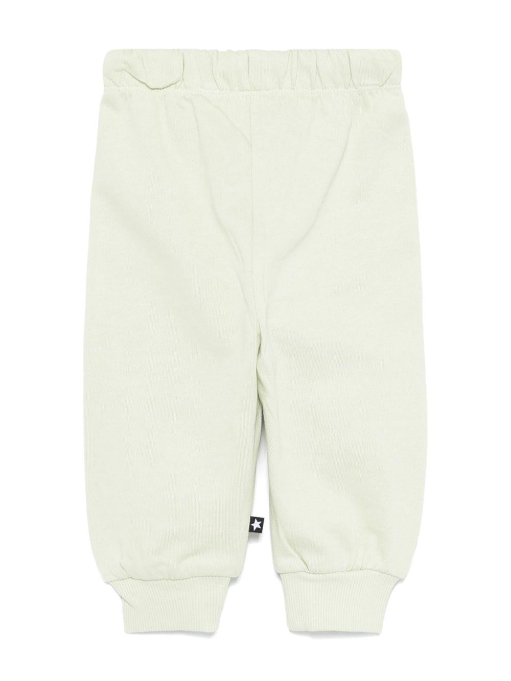 Pantaloni per neonato Molo Simeon verde con motivo smiley 6S25I206 5406 MOLO 