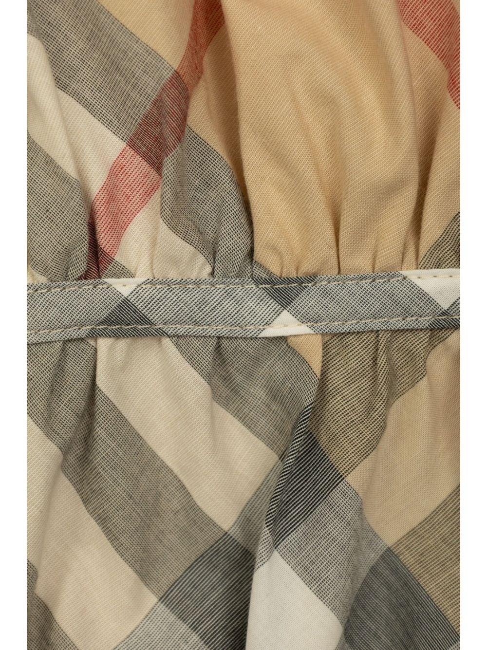 Abito a quadri per neonata Burberry Kids beige con scollo rotondo 8090096 A2205 BURBERRY KIDS 