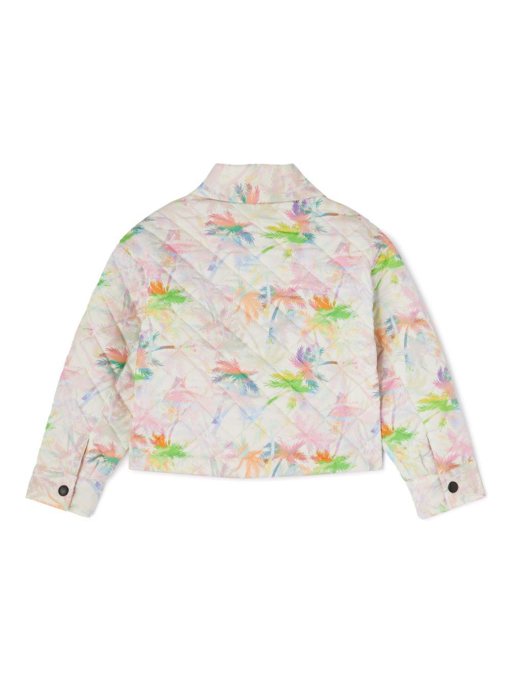 Piumino reversibile con stampa per bambina Palm Angels Kids bianco tasca frontale applicata PGES003S25FAB001 043B PALM ANGELS KIDS 