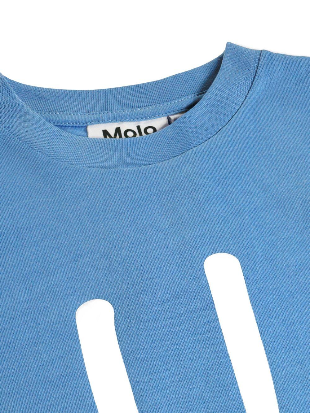 T-shirt per bambini Molo azzurra con stampa smile 6S26A201 5615 MOLO 