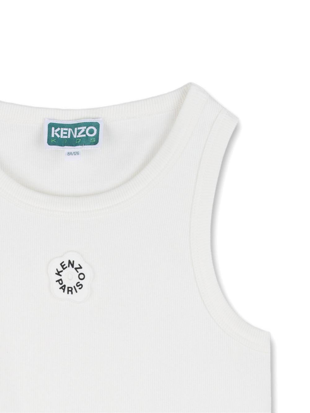 Canotta per bambina Kenzo Kids bianca con dettaglio logo K61880 117 KENZO KIDS 