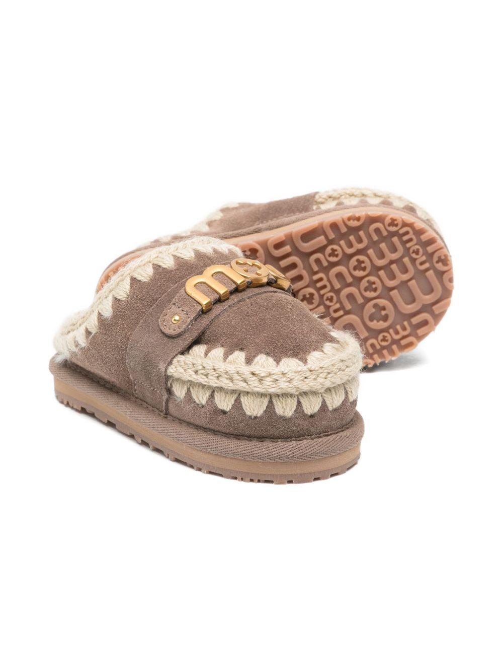 Ciabatte per bambina Mou Kids grigie con finiture all'uncinetto FK161000A ELGRY MOU KIDS 