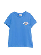 T-shirt per bambini Moschino Kids azzurra con stampa Teddy Bear HWM058LAA01 40630 MOSCHINO KIDS 