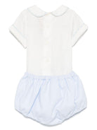 Completo per neonato La Stupenderia bianco con shorts in cotone e colletto Peter Pan TBCT59 P08 LA STUPENDERIA 