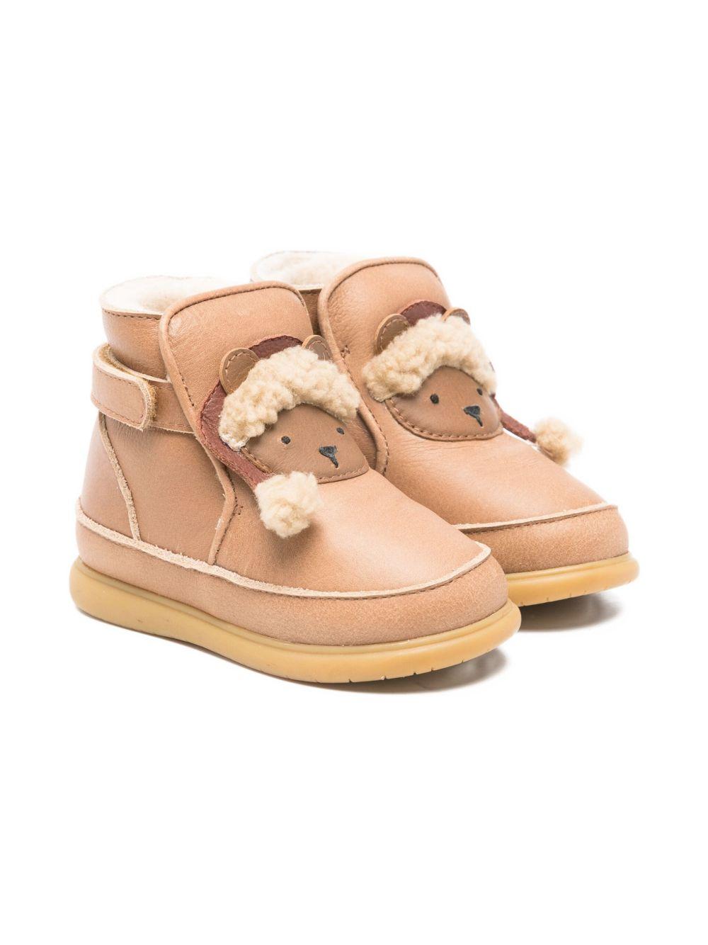 Stivali per neonato Donsje beige con applicazioni orso di Natale 1500105 LE195 DONSJE 