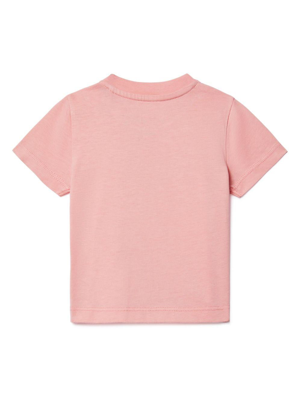 Maglietta con stampa farfalle per neonata Off-White Kids rosa con orlo dritto OGXB001S25JER002 3010 OFF WHITE KIDS 