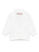 Cardigan in cashmere per neonato La Stupenderia bianco con chiusura frontale con bottoni revers WCCR23 800 LA STUPENDERIA 