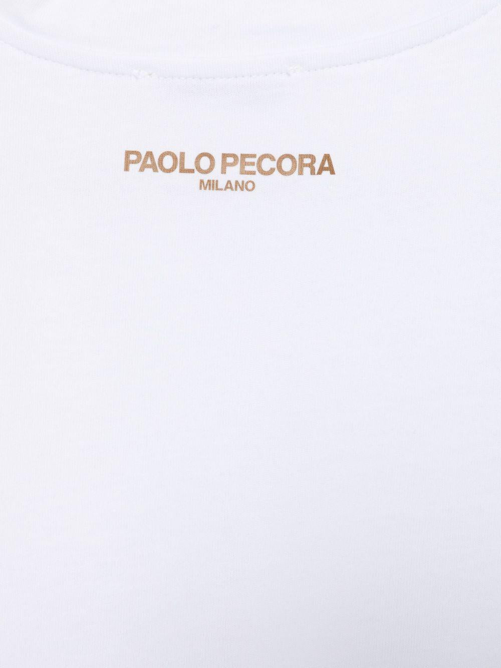 T-shirt per bambino Paolo Pecora Kids bianco con logo sul retro PP3974 B-T PAOLO PECORA KIDS 